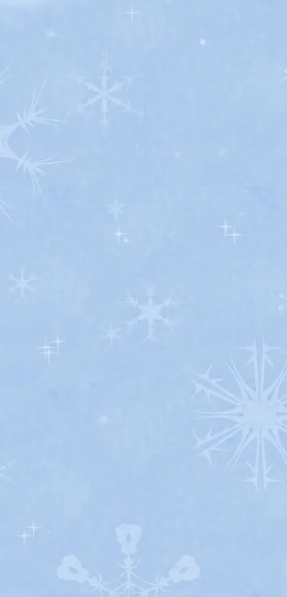 Light blue wallpaper with snowflake pattern