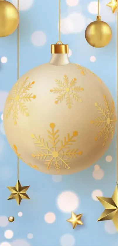 Festive winter-themed mobile wallpapers with snowflakes and ornaments.