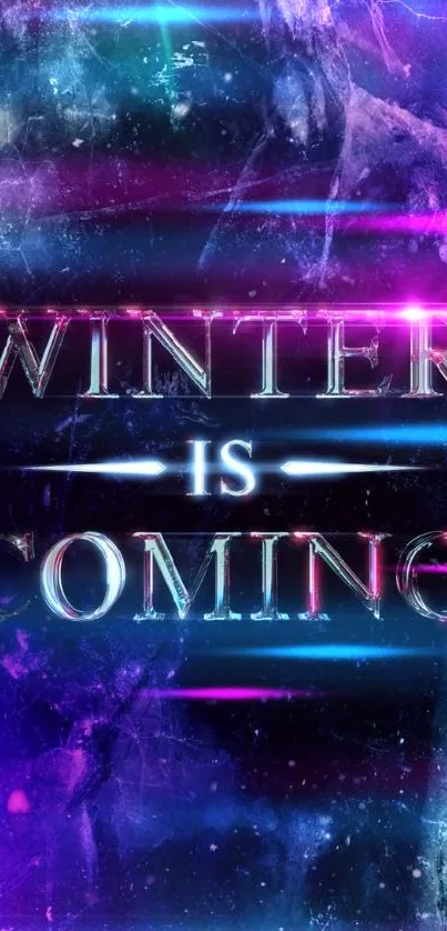 Winter Is Coming mobile wallpaper with cosmic colors.