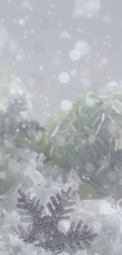 Elegant winter wallpaper with snowflake pattern.