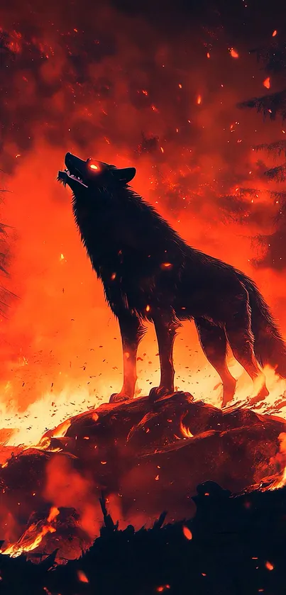 Wolf With Glowing Silhouette Live Wallpaper