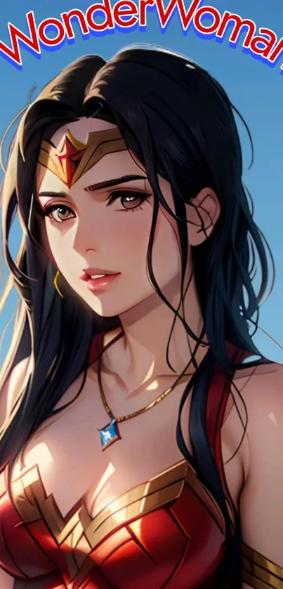 Wonder Woman anime wallpaper with vibrant colors.