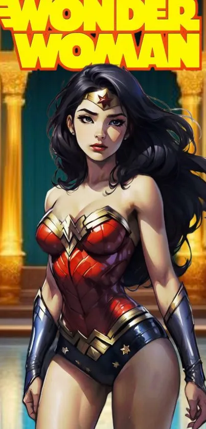 Wonder Woman in classic superhero costume wallpaper.