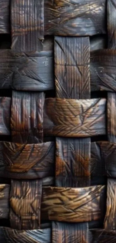 Woven wooden texture wallpaper for mobile device.