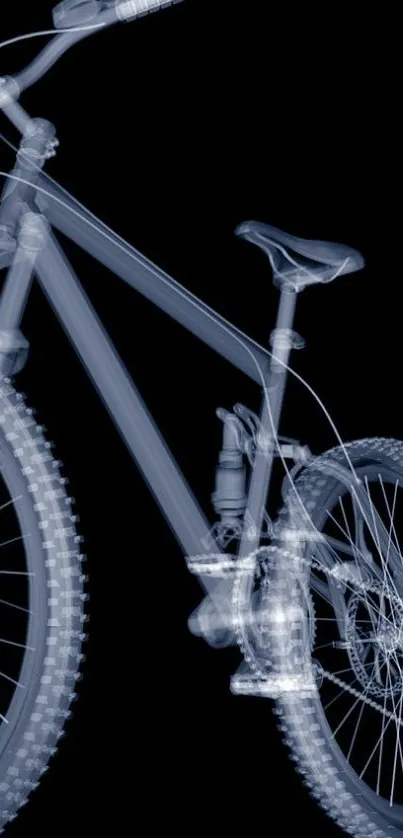 X-ray style bicycle art wallpaper with intricate design.