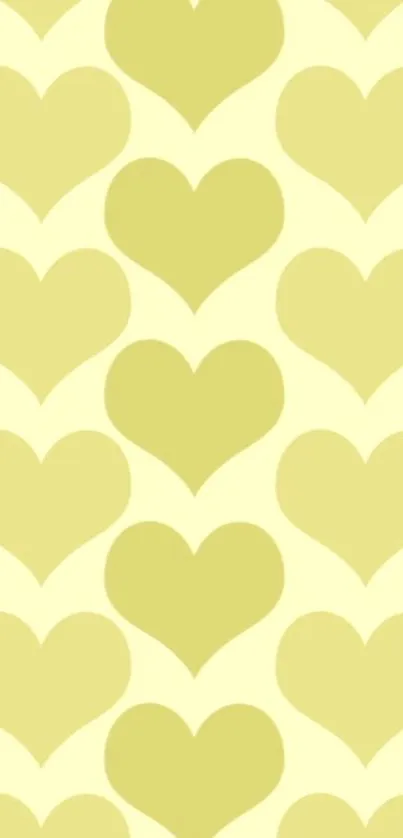 Light yellow wallpaper with repeating heart pattern.