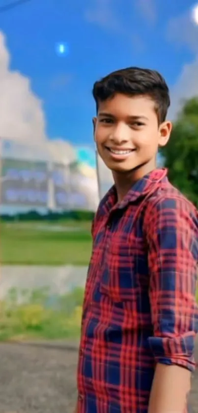 Youthful portrait in nature setting.