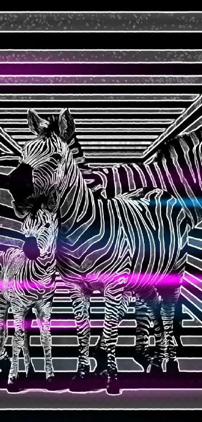 Monochrome zebra design with abstract stripes and geometric lines.