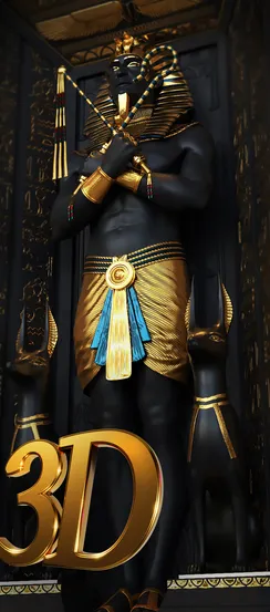 Pharaoh-themed mobile wallpaper with gold accents and hieroglyphics.