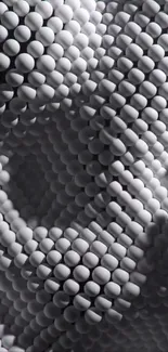 3D abstract geometric pattern with spheres.