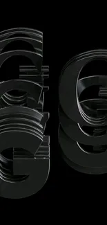 3D letter G black abstract wallpaper design