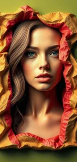 Realistic 3D portrait with vivid colors and 3D effect.
