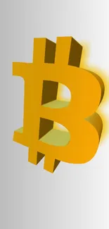 3D Bitcoin logo on a gradient mobile wallpaper