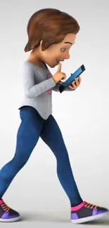 3D cartoon character using mobile phone.