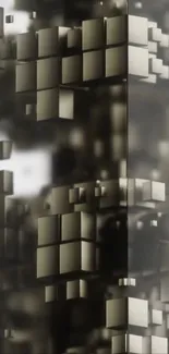 3D futuristic geometric cubes wallpaper