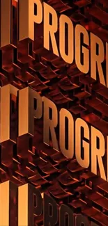 3D wallpaper with 'PROGRESS' text in bold.