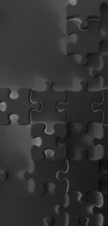 Dark 3D puzzle mobile wallpaper with abstract gray design.