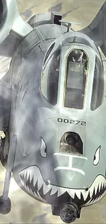 A-10 Thunderbolt II soaring over desert landscape.