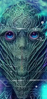 Abstract alien art wallpaper with intricate patterns and vivid colors.