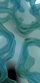 Abstract aqua flowing art wallpaper with fluid shapes.