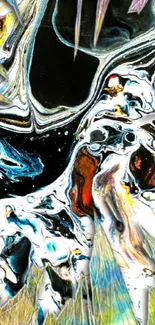 Abstract mobile wallpaper with vibrant colors and dynamic patterns.