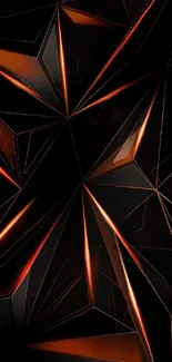 Abstract black and orange geometric mobile wallpaper.