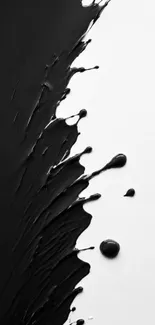 Abstract black paint splash on white background wallpaper.