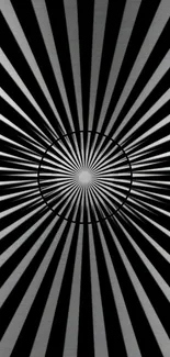 Black and white radial burst abstract wallpaper for phones.