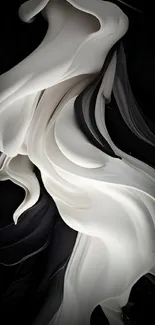 Black and white abstract swirling design.