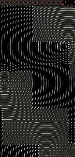 Abstract black and white pattern with optical illusion effect.