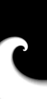 Abstract black and white wave design wallpaper for mobile phones.