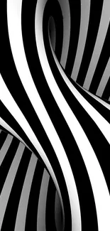 Abstract black and white waves with elegant curved lines pattern.