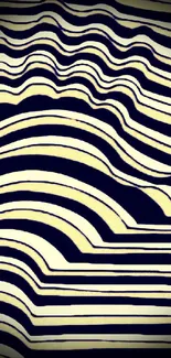 Abstract wavy black and white lines design.