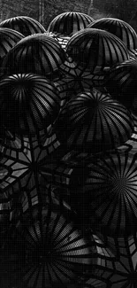 Abstract black geometric pattern wallpaper for mobile.