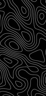 Abstract black and white line art wallpaper for mobile devices.