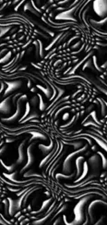 Abstract black pattern wallpaper with sleek design.