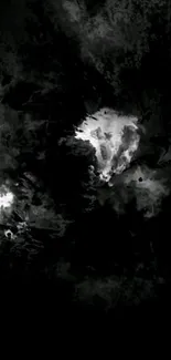 Black and white abstract smoke art wallpaper for mobile phone.