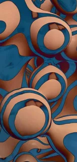 Abstract blue and brown pattern wallpaper