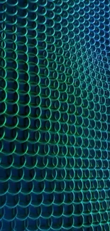 Abstract wallpaper with blue and green circles forming a striking pattern.
