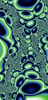 Abstract blue and green patterned mobile wallpaper.