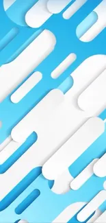 Abstract blue and white geometric design wallpaper.