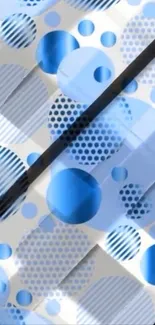 Abstract blue circular pattern wallpaper.