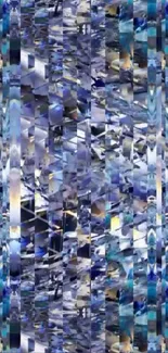 Abstract blue crystal mosaic design wallpaper