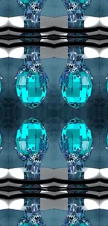 Abstract blue crystal pattern wallpaper with vibrant cyan tones.