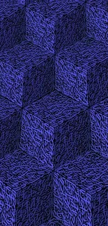 Abstract blue cube pattern wallpaper for mobile devices.