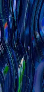 Abstract digital art with blue hues and dynamic patterns.