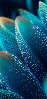 Abstract blue flora art with intricate design and vibrant colors.