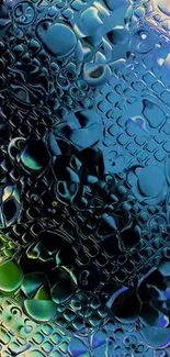 Abstract blue geometric art wallpaper with textured design.