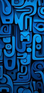 Abstract blue geometric shapes wallpaper design.