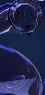 Abstract blue glass spheres in artistic design.